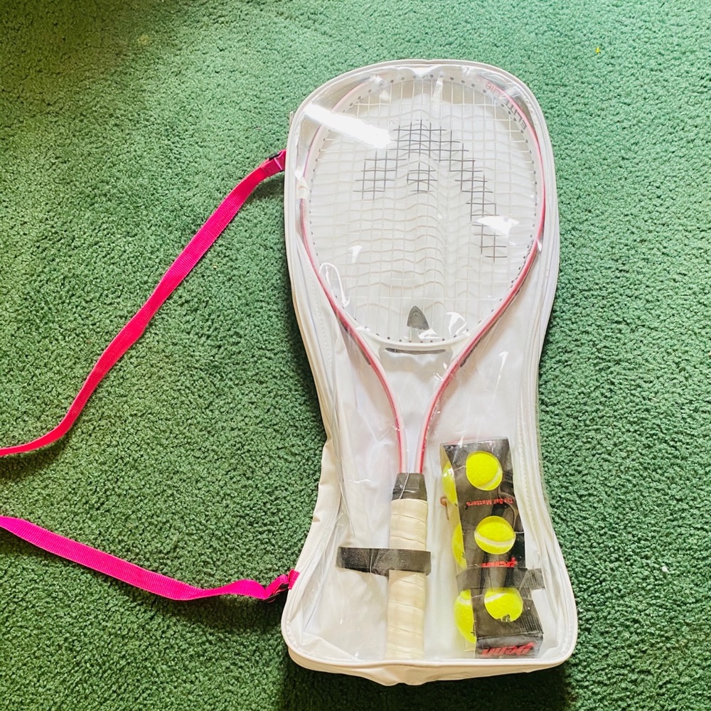 Tennis Racket and Yellow Tennis Balls